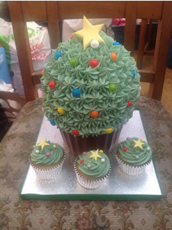 Giant Cupcake designed like a Tree